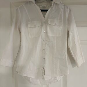 Zara White Button-Up Shirt